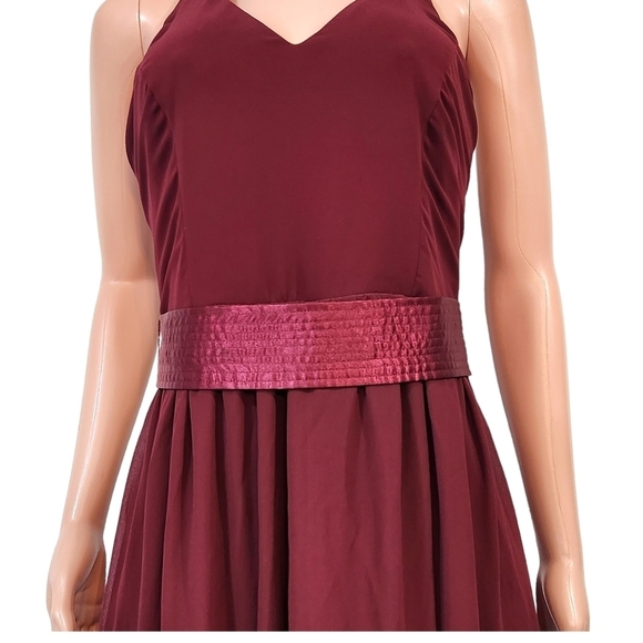 Bill Levkoff Wine Long Chiffon Bridesmaids Dress 1460 - Picture 4 of 13